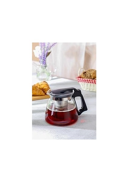 Orret Isıya Dayanıklı Borosilikat Cam Demlik, Kendinden Süzgeçli, Şık Tasarım (900 Ml)