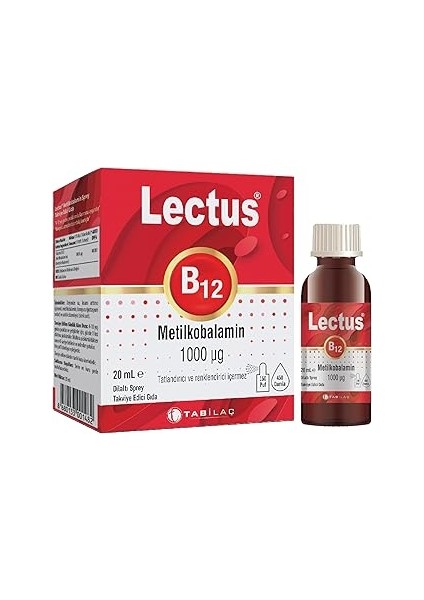 Lectus Metil B12 Dil Altı Sprey 20 ml / 1000 Mcg