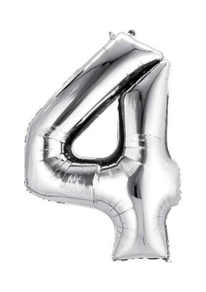4 Numara Gümüş Folyo Balon