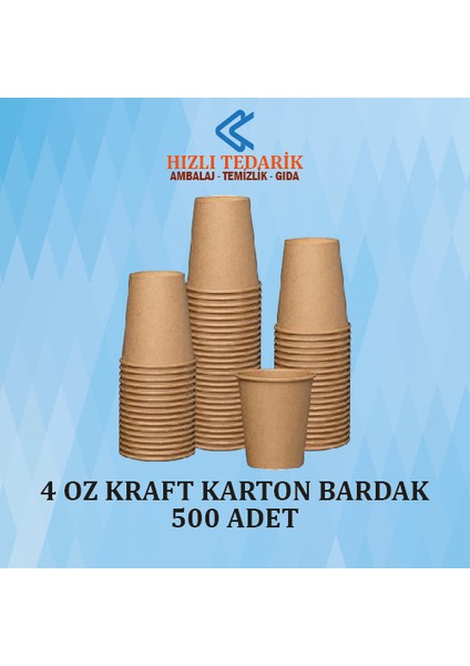 4 Oz Kraft Karton Bardak 500'LÜ