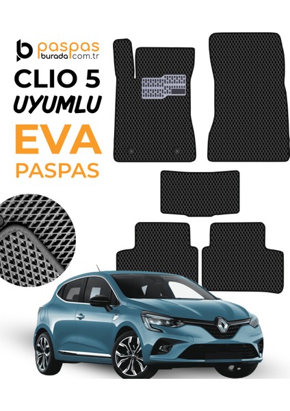 Clio 5 Uyumlu Hücreli Premium Eva Paspas Seti