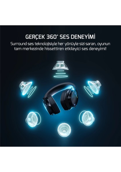 Kai Titanium Ultra 7.1 USB Kablolu/kablosuz Kulak Üstü Oyuncu Kulaklığı fırsatları