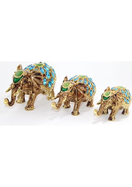 Swarovski Taşlı 3&apos;lü Fil Figürü Model 2