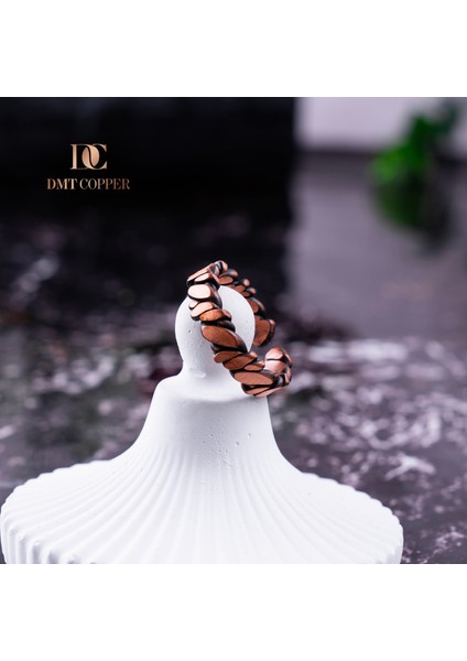 El Yapımı Örgülü Bakır Yüzük, Antik Rustik Tasarım, Ayarlanabilir, Kırmızı Hediye Kutusu Ile, Gaziantep El Sanatları fiyatları