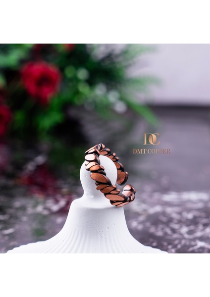 El Yapımı Örgülü Bakır Yüzük, Antik Rustik Tasarım, Ayarlanabilir, Kırmızı Hediye Kutusu Ile, Gaziantep El Sanatları modelleri