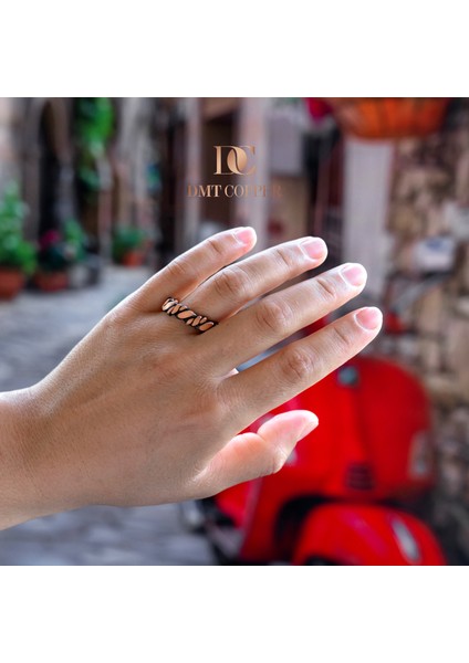 El Yapımı Örgülü Bakır Yüzük, Antik Rustik Tasarım, Ayarlanabilir, Kırmızı Hediye Kutusu Ile, Gaziantep El Sanatları indirimleri