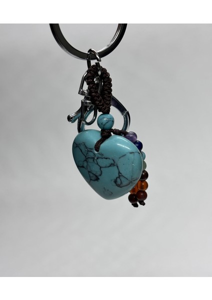 TURKUAZ DOĞALTAŞ NAZAR ANAHTARLIĞI CHARM KALP fiyatları