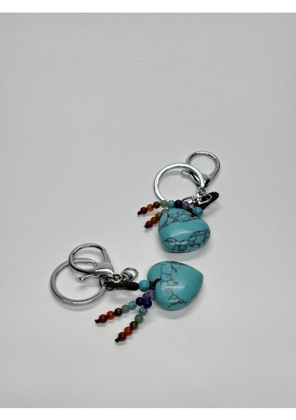 TURKUAZ DOĞALTAŞ NAZAR ANAHTARLIĞI CHARM KALP fırsatları