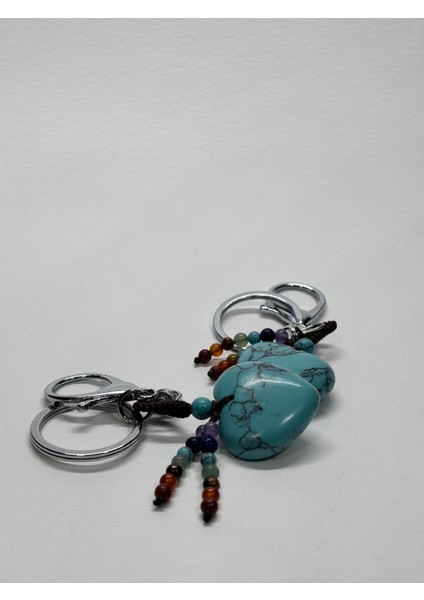 TURKUAZ DOĞALTAŞ NAZAR ANAHTARLIĞI CHARM KALP indirimleri