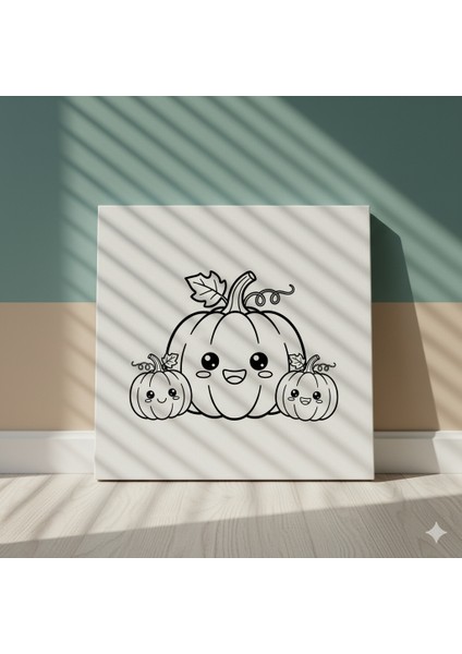 Mutlu Balkabağı Figürleri Tuval Boyama Eğitici Sanat Seti Yılbaşı Temalı Çocuk Aktivitesi modelleri