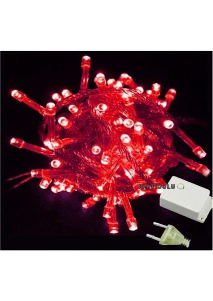 10MT Kırmızı 100 LED Fişli Ağaç Dekoratif Parti Noel Yılbaşı Aydınlatma