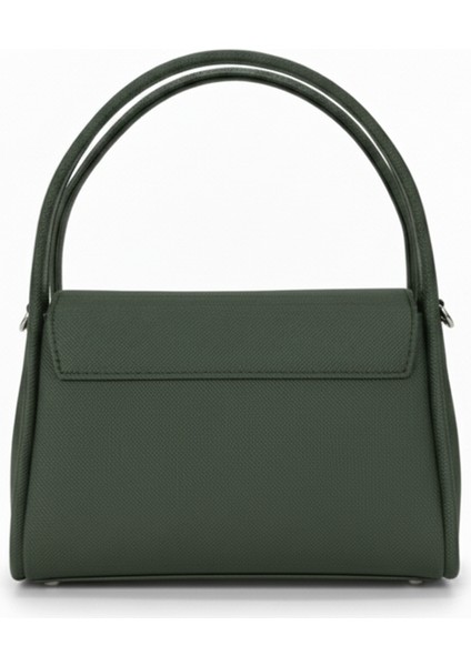 Mini Kadın Çantası | Yonca Metal Detaylı Kapaklı Model | El, Omuz ve Çapraz Askılı Çok Fonksiyonlu