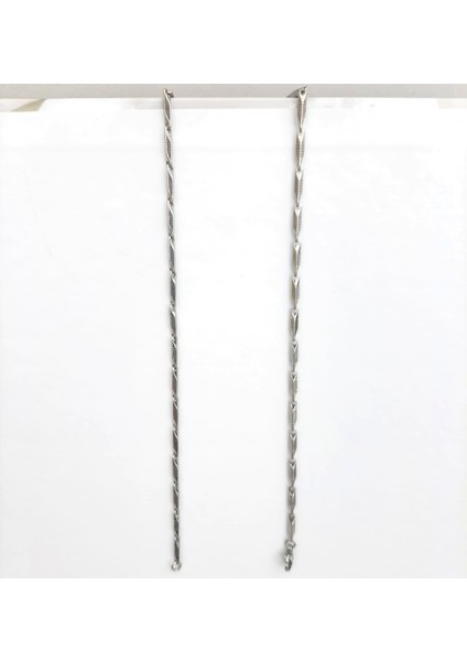 Çelik Kolye Titanyum Melon Çizgi Motifli Model 2 mm 55 cm Gümüş (Silver) fiyatları