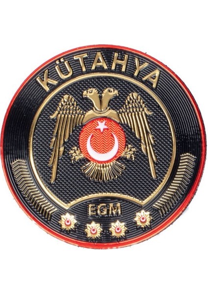 Kütahya Çevik Kuvvet Polis Kol Arması 3D Plastik Tpu, Yeni Tip, Cırtlı, Standart Ölçü,