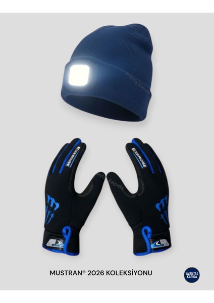 Şarjlı USB Led Bere Seti +Tactical Eldiveni Motorcu Koşucu Usta Kafa Bandı Hediyeli Type-C fiyatları