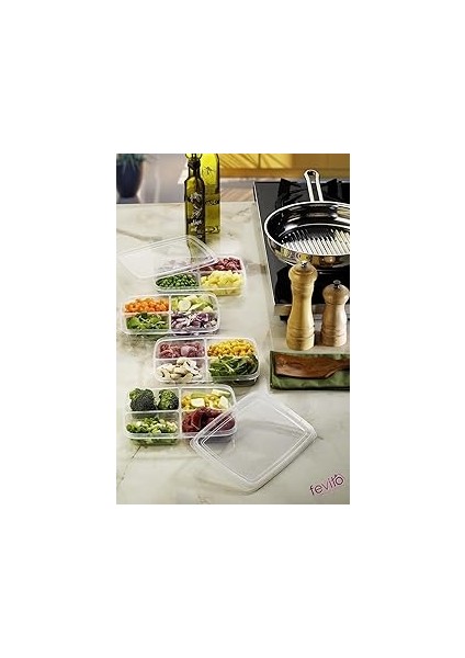 Fevito Mikrodalga ve Difrizde Kullanılabilen Saklama Kabı Seti 4'lü Beyaz S-411