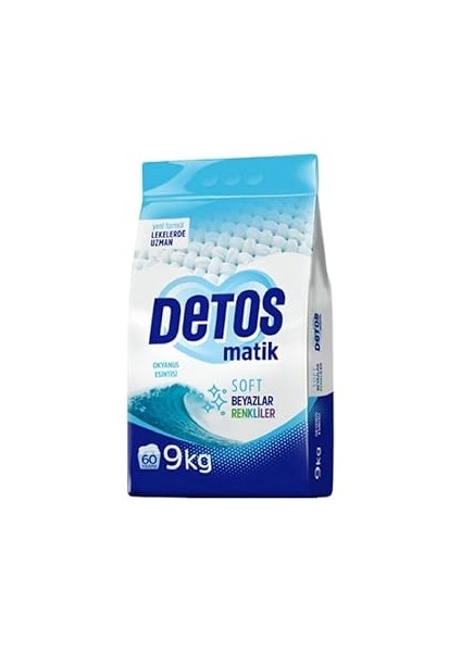 Detos Beyaz ve Renkliler Matik Deterjan 9 kg