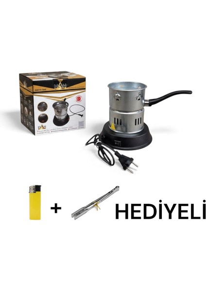 Elektrikli Nargile Ocağı , Köz Yakma Makinesi ( Çelik Maşa, Çakmak Hediyeli