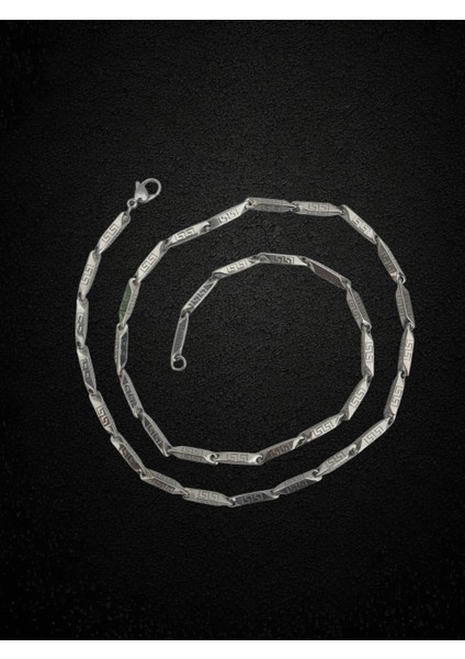 Çelik Kolye Titanyum Melon Motifli Model 3 mm 55 cm Gümüş (Silver) indirimleri