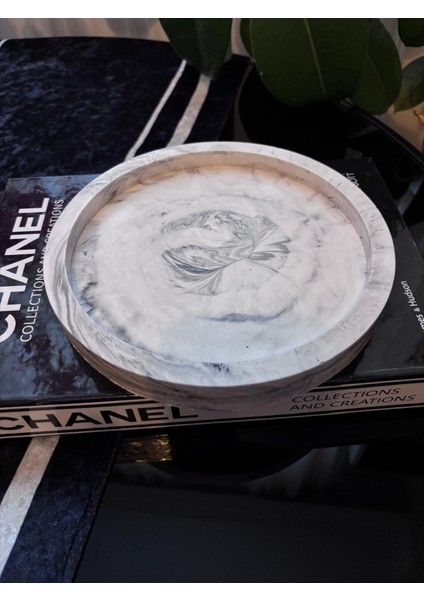 Dekoratif Yuvarlak Tabak, Altlık, Sunum Tepsisi & Organizer Marble Desen modelleri