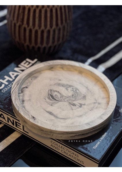 Dekoratif Yuvarlak Tabak, Altlık, Sunum Tepsisi & Organizer Marble Desen fırsatları