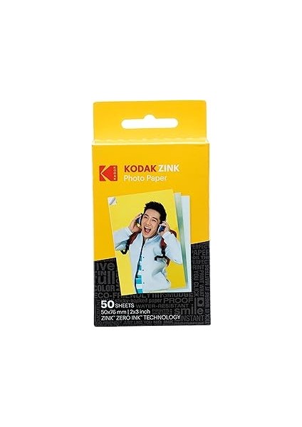 Zink Fotoğraf Kağıdı, 50 x 76 Mm, Anında Film, 50'li Paket