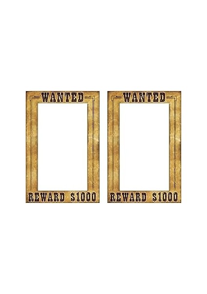 Beistle 2 Parça Batı Aranıyor Photo Booth Özçekim Çerçeveleri Vahşi Batı Kovboy Batı Parti Malzemel