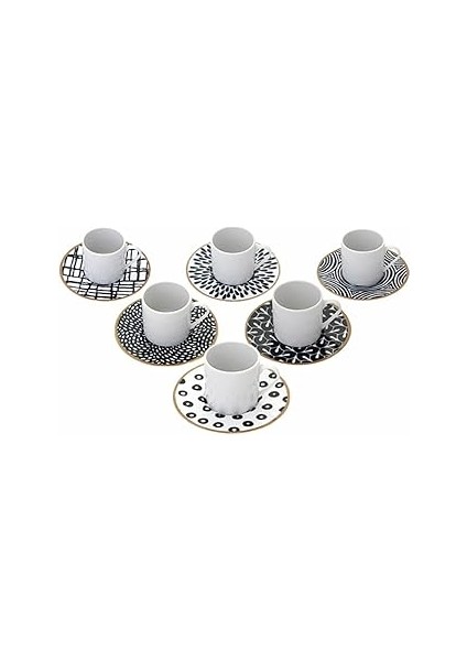 Porland Fractal Kahve Takımı 12 Parça