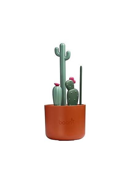 Boon Cacti Şişe Temizleme Fırçası Seti, Terakota, 4 Parçalı Set