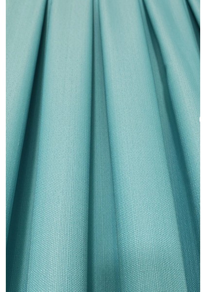 Keten Fon Perde, Turkuaz, Pano Fon, Sık Pile, Kuşaklı, Düz Renk, Tek Kanat fırsatları