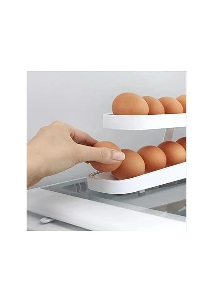 Fethi̇ye Toptan Pratik Buzdolabı Yumurta Standı 2 Katlı Raf Buzdolabı Organizer