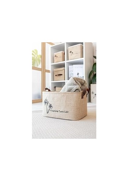 Bee Jüt Dolap Içi Çamaşır Çocuk Odası Oyuncak Düzenleyici Katlanır Saklama Sepeti Organizer 29X