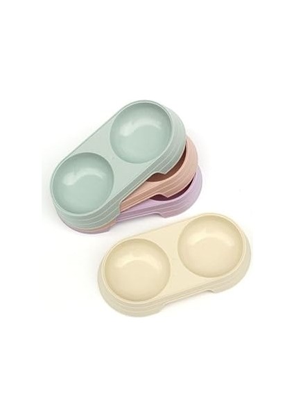 Busstier Çift Bölmeli Evcil Hayvan Mama Kabı, Plastik, Kuru ve Yaş Mama Için Uygun, Hafif ve Pratik