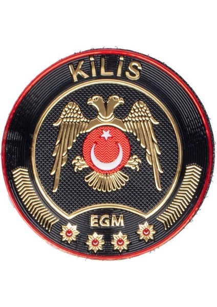 Kilis Çevik Kuvvet Polis Kol Arması 3D Plastik Tpu, Yeni Tip, Cırtlı, Standart Ölçü,