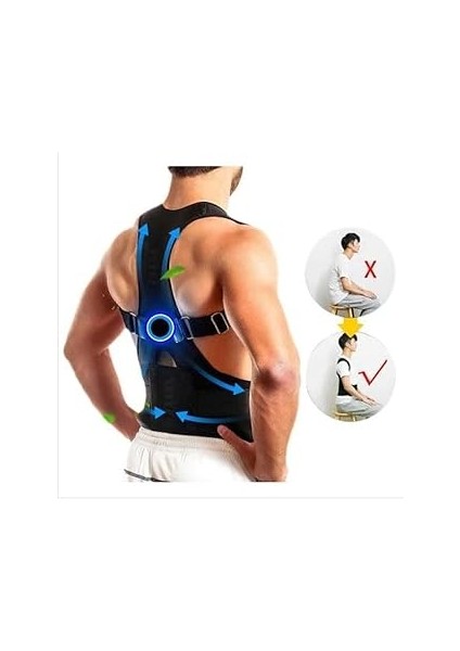 Ayaco Kamburluk Önleyici Unisex Sırt Ortopedik Manyetik Dik Duruş Aparatlı Medikal Korse