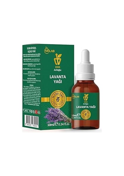 Arifoğlu Lavanta Yağı 10ML%100 Saf Arlab Lavender Oil Pure Lavandula Angustifolia Herb Oil