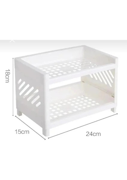 2 Katlı Çok Amaçlı Makyaj ve Kozmetik Organizer Raf | Plastik Düzenleyici Stand fiyatları