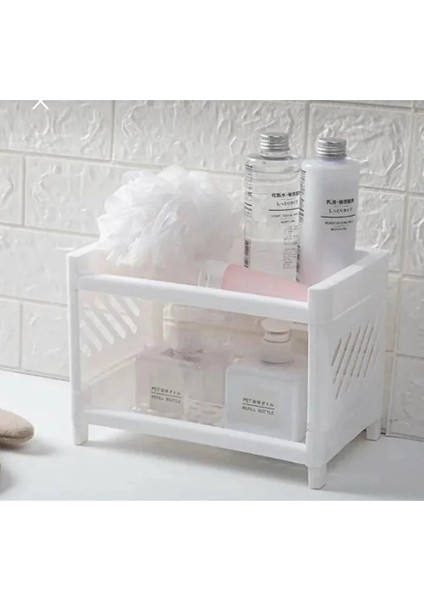 2 Katlı Çok Amaçlı Makyaj ve Kozmetik Organizer Raf | Plastik Düzenleyici Stand modelleri