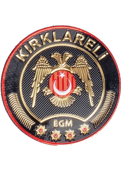 Kırklareli Çevik Kuvvet Polis Kol Arması 3D Plastik Tpu, Yeni Tip, Cırtlı, Standart Ölçü,