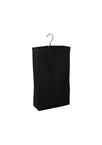 Household Essentials Hanging Cotton Canvas Laundry Hamper Bag, Black
