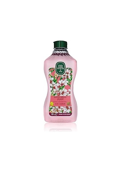 Eyüp Sabri Tuncer Doğal Zeytinyağlı Sıvı Sabun Japon Kiraz Çiçeği 1,5 L Pet Şişe (1 x 1500 Ml)