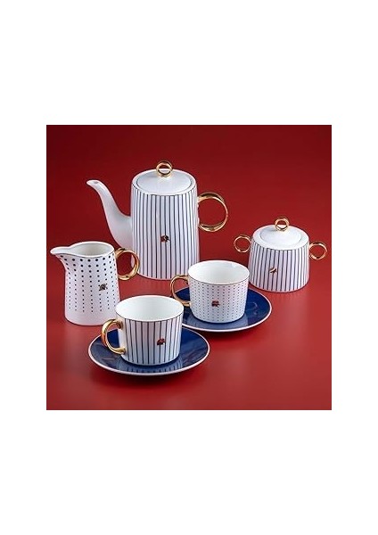 Navy 15 Parça Çay ve Kahve Seti, Renkli