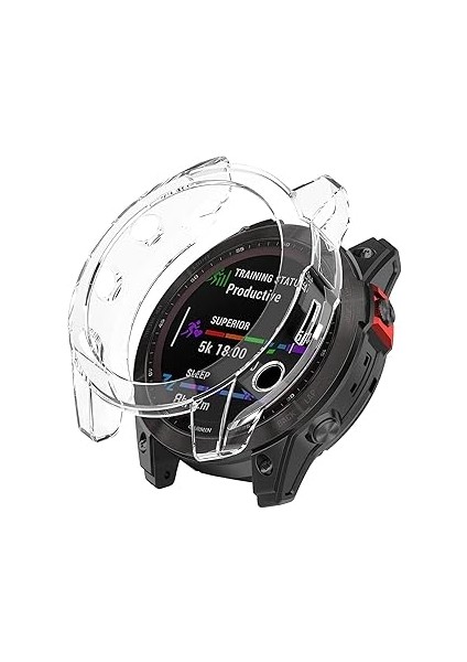 Microsonic Fenix 6 Sapphire Için Kılıf 360 Full Round Silicone Şeffaf [fenix 6 Sapphire