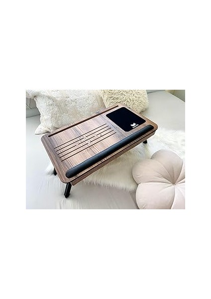 Axolotl Supply Lidya Telefon Tablet Bölmeli Katlanır Ayaklı Minderli Laptop Sehpası Bilgisayar