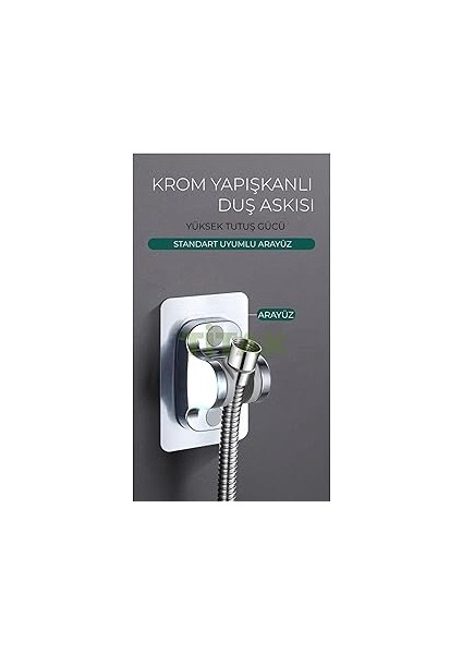 Titak Krom Yapışkanlı Duş Askısı