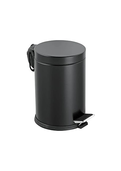 Vinoks Eko Serisi 3 Litre Hacimli Paslanmaz Banyo-Mutfak Pedallı Çöp Kovası Siyah