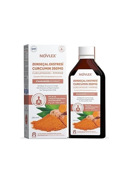 Novlex Zerdeçal - Curcumin (Turmeric) ve Piperin Ekstraktı (Ekstresi) Içeren Sıvı Takviye Edici Gıd