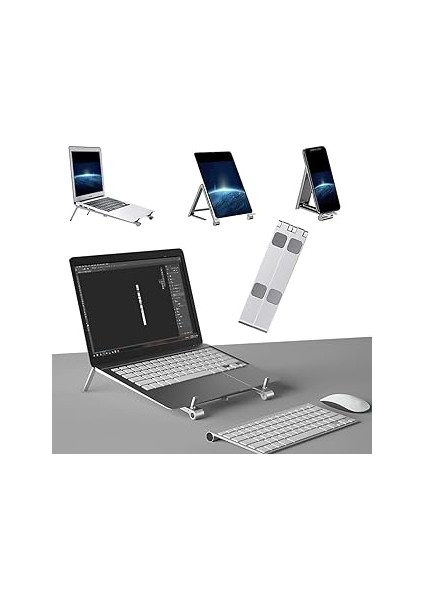 Güncelçarşı Ayarlanabilir Yüksek Kalite Metal Laptop Dizüstü Stand, Katlanabilir Taşınabilir Laptop