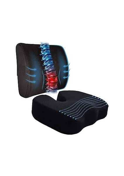 Ankanorm Oturma Minderi Bel Yastığı Bel Destek Yastığı Ortopedik Visco Yastık Boyun Yastığı Ortoped