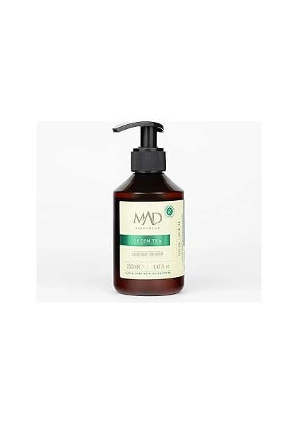Mad Green Tea Sıvı Sabun 250 ml – Yeşil Çay, Nane ve Misk ile Ferahlatıcı ve Arındırıcı Doğal Temiz